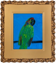 Hunt Slonem Bird Oil Painting 'Great Blue'
