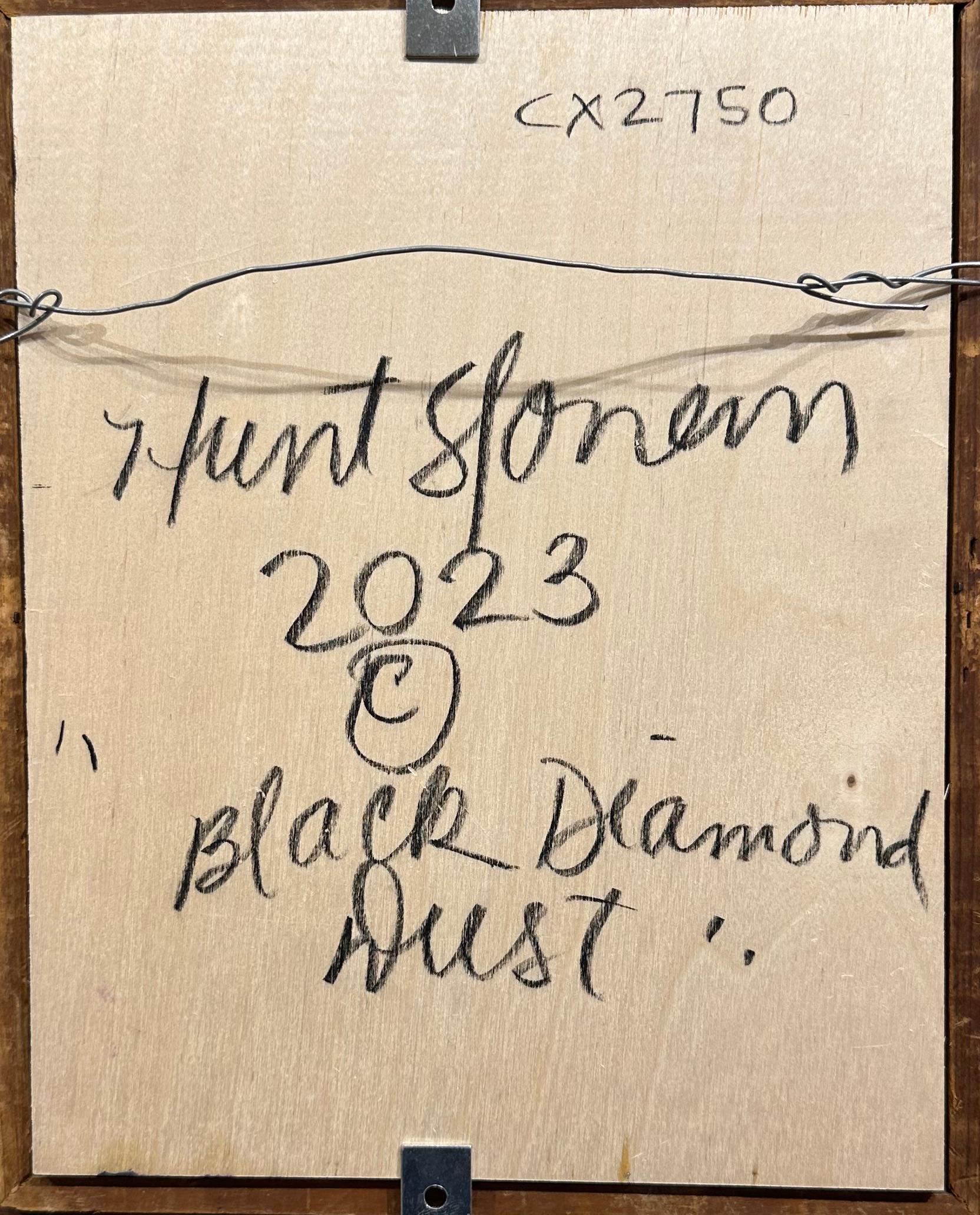 Hunt Slonem, poussière noire et blanche et poussière noire avec diamants en vente 4