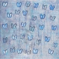 Hunt Slonem "Blue Ascension Easter" Metallic Butterflies