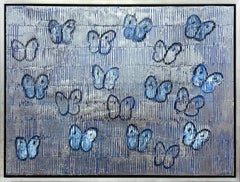 Hunt Slonem "Blue Ascension Fall" Butterflies