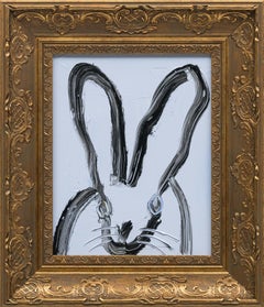 Hunt Slonem "Blauer Schrei" Original Hasengemälde in Öl