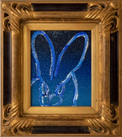 Hunt Slonem "Blue Diamond" Blue Ombre Diamond Dust Bunny