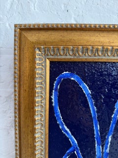 Hunt Slonem "Blue Diamond Dust Helena" White and Blue Bunny