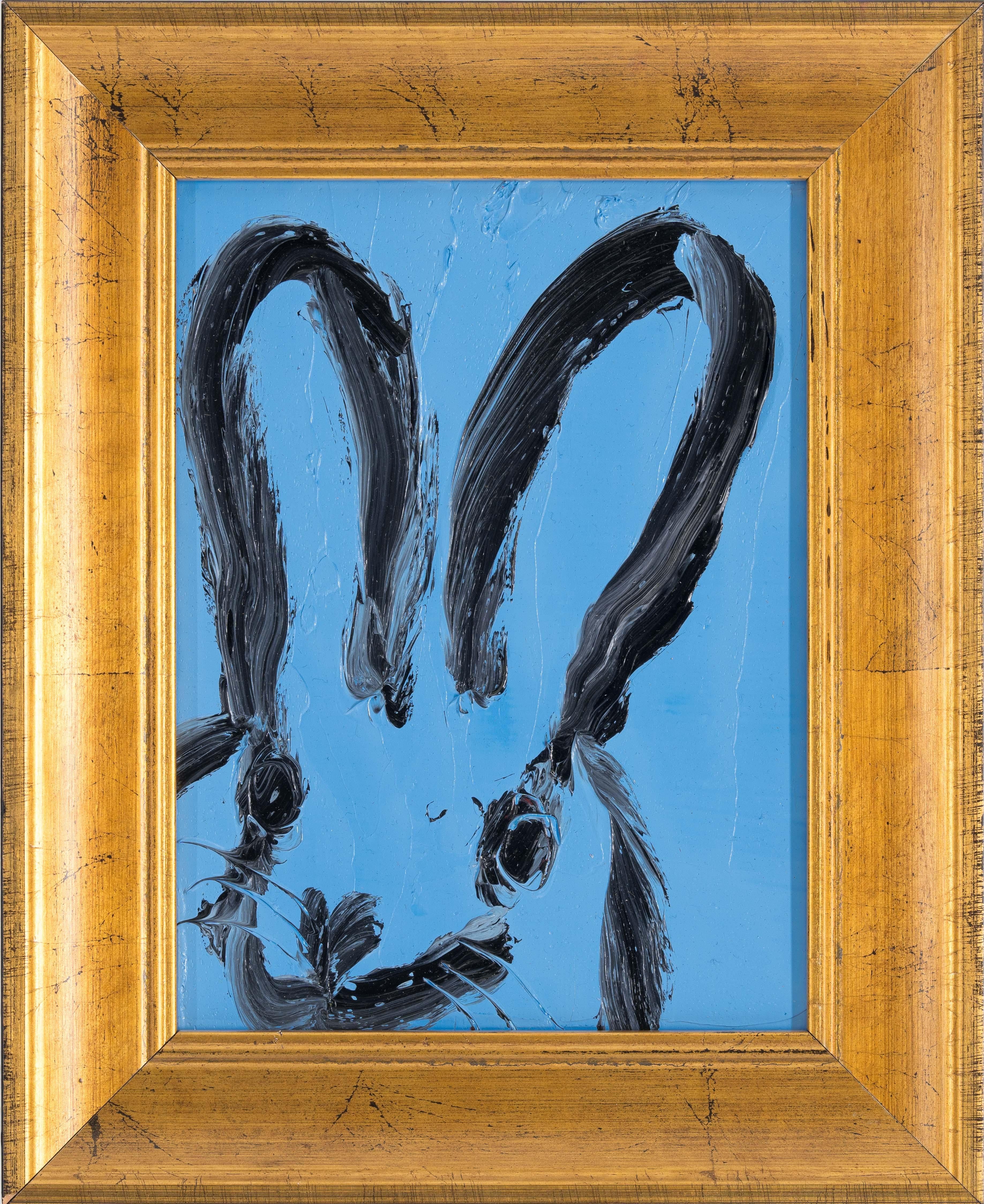 Hunt Slonem "Luna azul" Conejito individual
Un solo conejo gesticulando en negro sobre fondo azul en un marco vintage

Sin enmarcar: 8 x 6 pulgadas
Enmarcado: 11 x 9 pulgadas
*La pintura está enmarcada - Ten en cuenta que las pinturas de Hunt Slonem