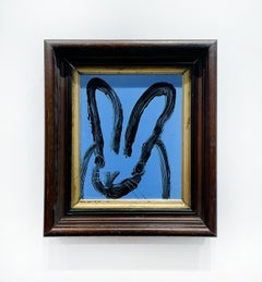 Hunt Slonem "Blue River" Peinture originale de lapin à l'huile
