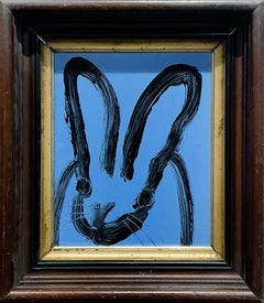 Hunt Slonem "Blue River" Peinture originale de lapin à l'huile
