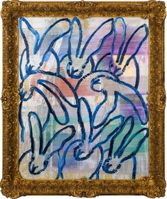 Hunt Slonem bunnies oil painting 'The Blues Again 8'