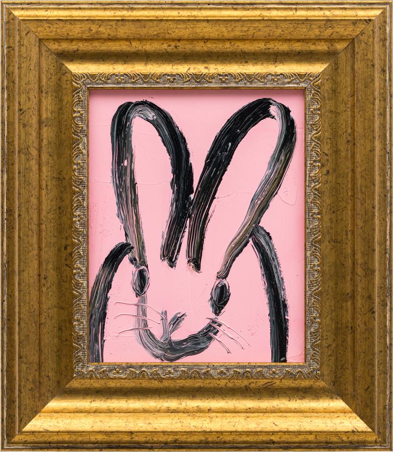 Hunt Slonem Penelope Bunny Oil Painting, Neo-Expressionist, Framed, 10x8 in