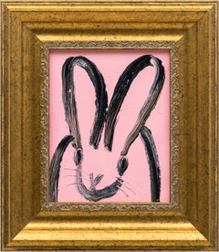 Hunt Slonem Penelope Bunny Oil Painting, Neo-Expressionist, Framed, 10x8 in