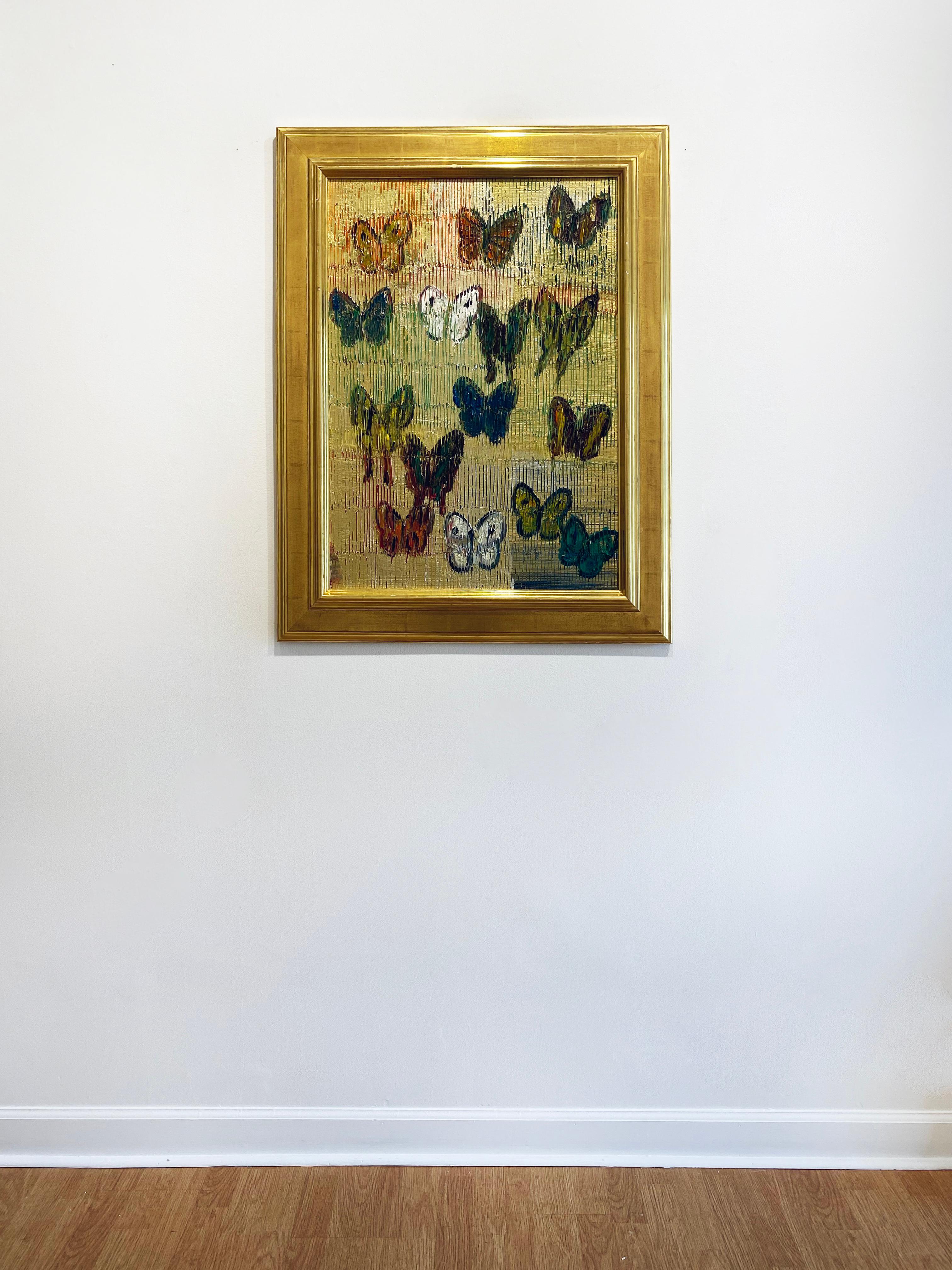 Hunt Slonem Butterflies Oil Painting 'Soar I' 1