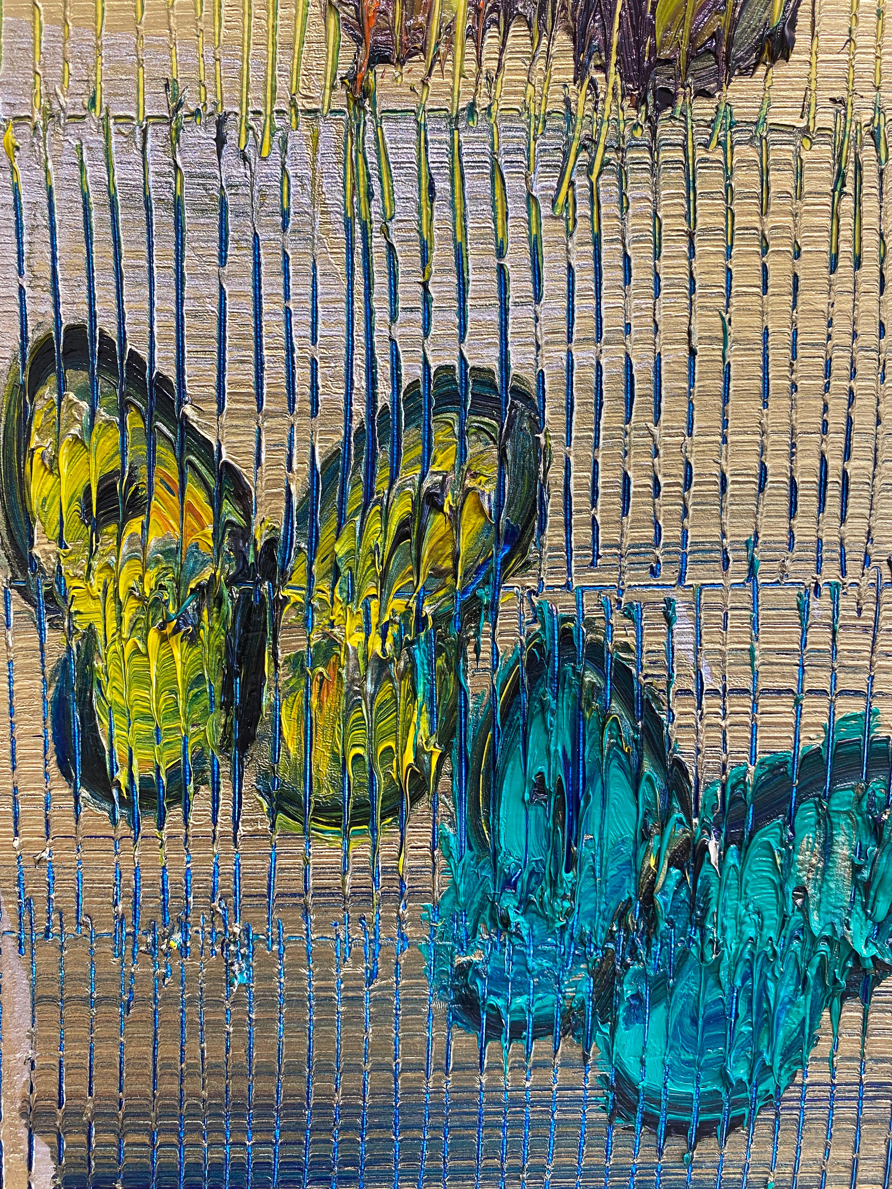 Hunt Slonem Butterflies Oil Painting 'Soar I' 6