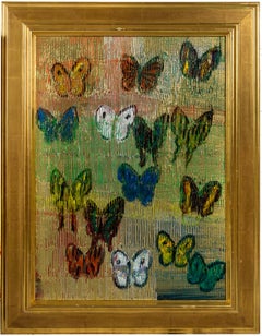Hunt Slonem Butterflies Oil Painting 'Soar I'