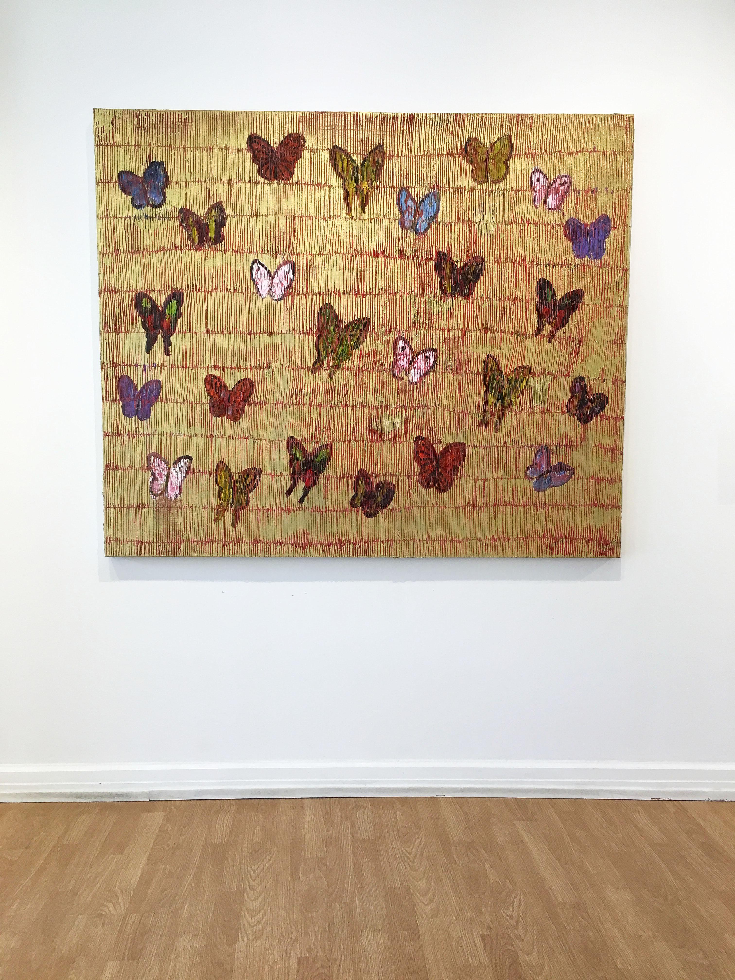 Hunt Slonem butterflies painting 'Red Parting' 2