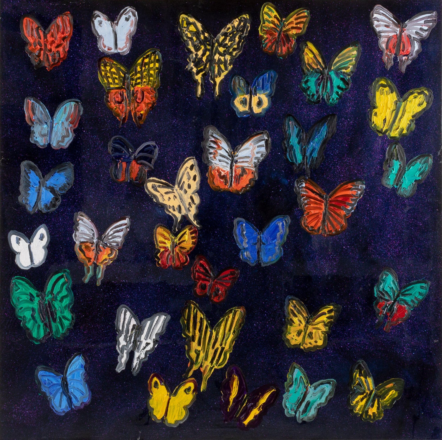 Hunt Slonem Hunt Slonem Butterflies Resin Painting Butterflies