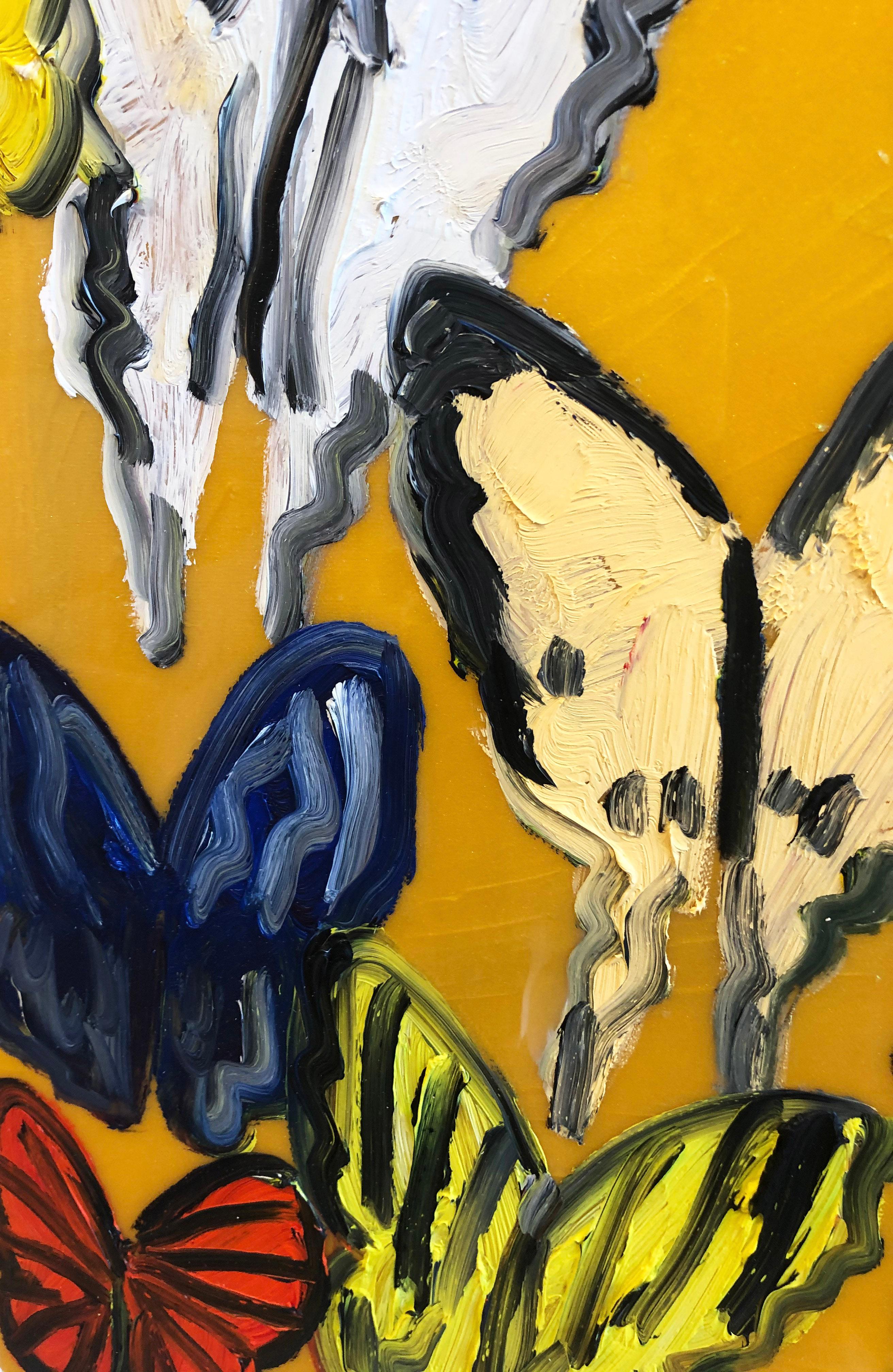 Hunt Slonem butterflies, resin painting 'Tundelella' 3
