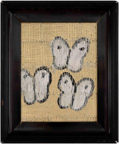 Hunt Slonem Butterfly Oil Painting 'Trinity 2'