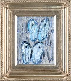 Hunt Slonem "Cabbage Patch" Neoexpressionist Butterflies Framed Oil On Canvas