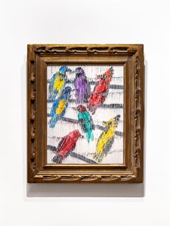 Hunt Slonem "Cardinal" painting of birds