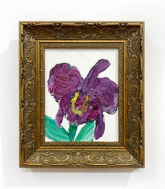 Hunt Slonem "Catelaya Purple" Original floral painting in oil