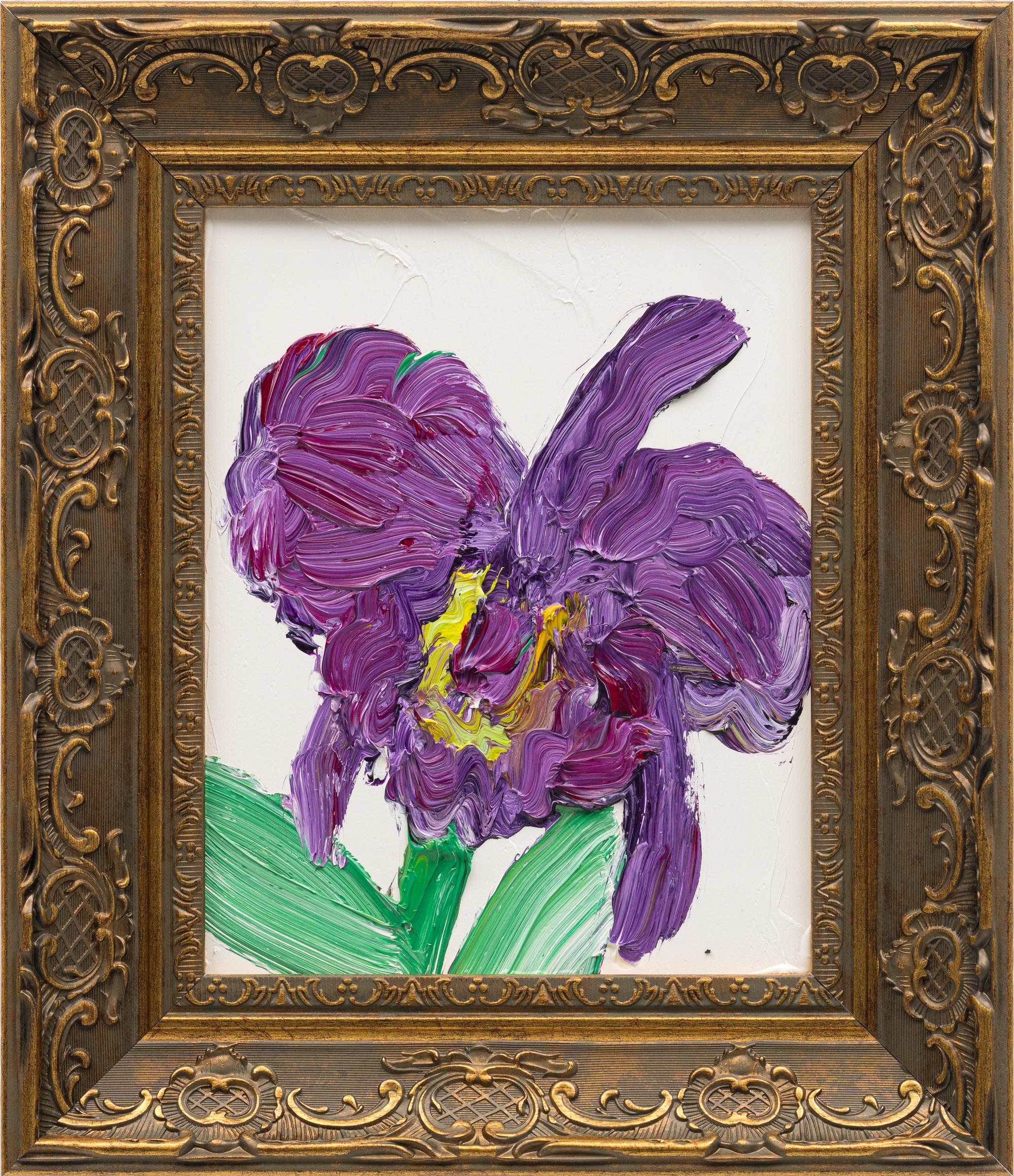 Hunt Slonem "Catelaya Purple" Quadro floreale originale ad olio