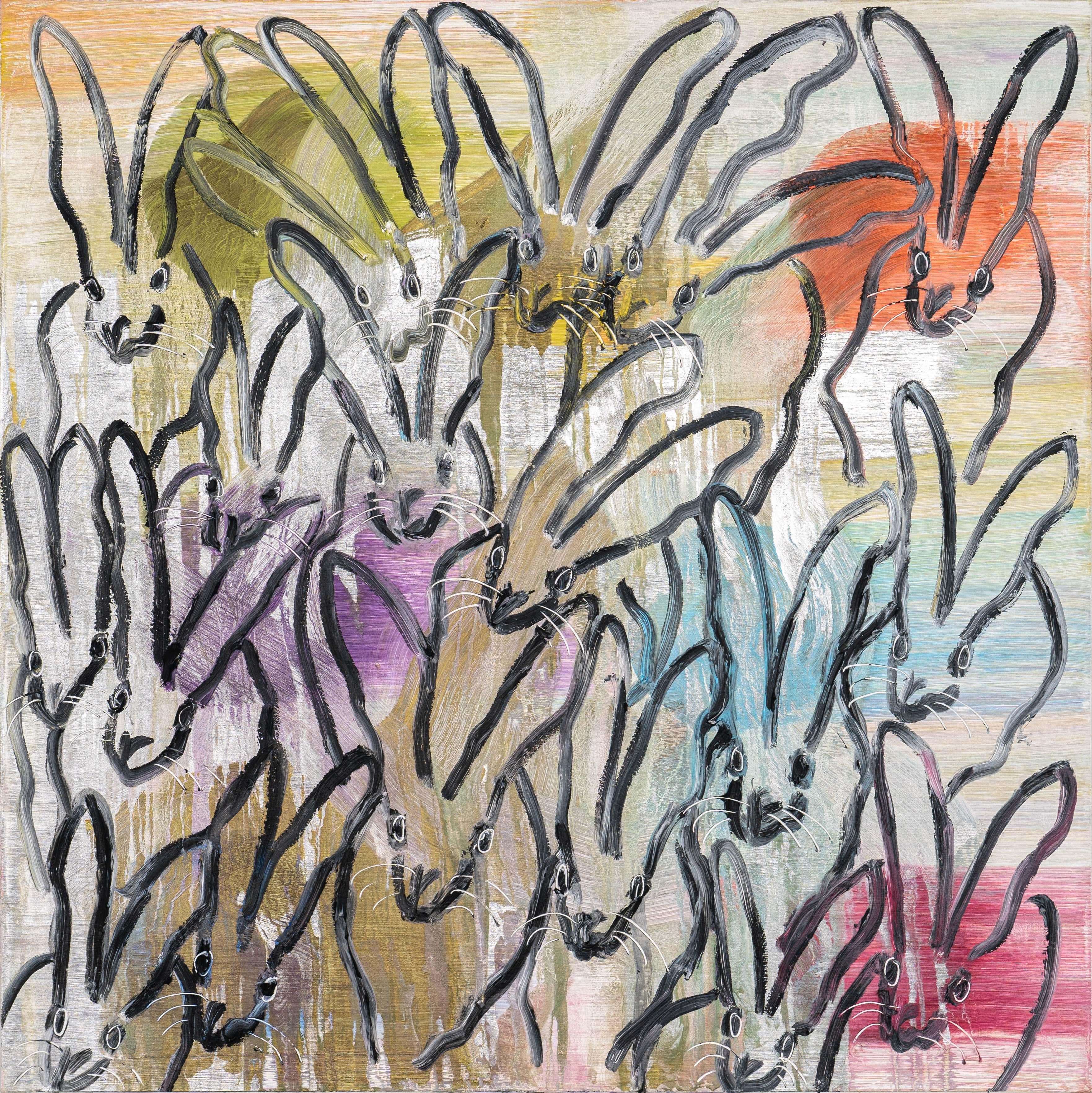 Hunt Slonem "Chinensis" Coniglietti Multicolore