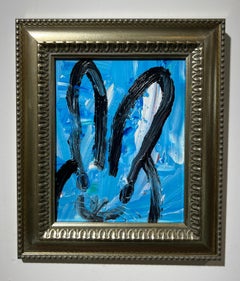 Hunt Slonem "Cloud 9" Coniglietto screziato bianco e blu