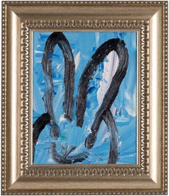 Hunt Slonem "Cloud 9" Coniglietto screziato bianco e blu