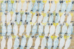 Hunt Slonem "Cockatoo Whisper Tatiana" painting of birds