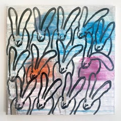 Hunt Slonem Bunte Kaninchen Ölgemälde 'Chinensis The Mother'