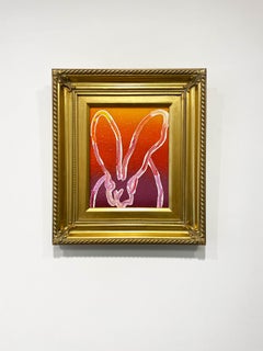 Hunt Slonem Colorful Bunny Oil Painting 'Evening'