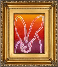 Hunt Slonem, peinture à l'huile colorée Bunny évening