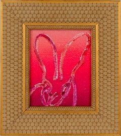 Hunt Slonem Colorful Bunny Oil Painting 'Glorious'