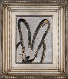 Hunt Slonem Colorful Bunny Oil Painting 'Smooch'