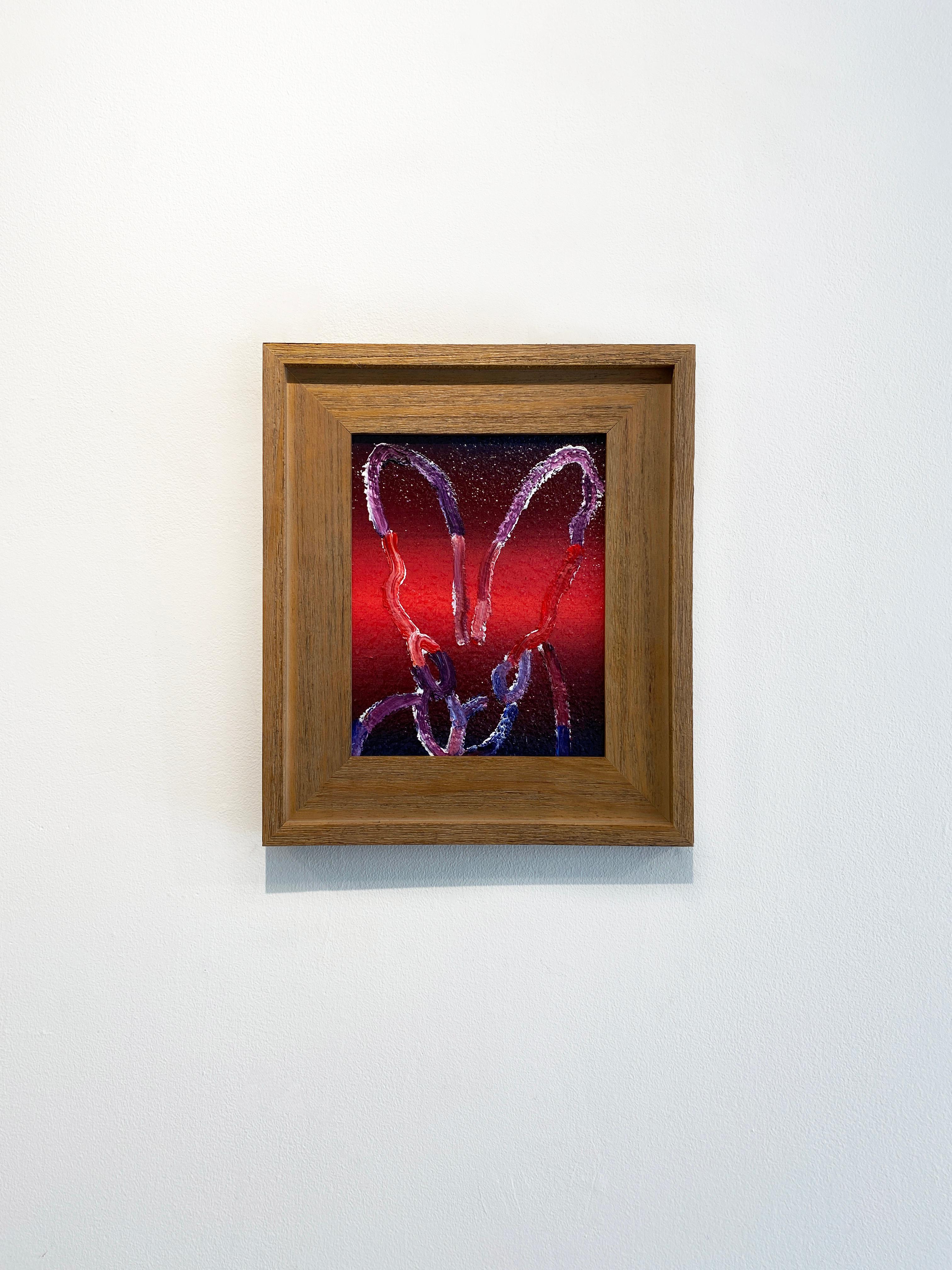 Hunt Slonem Colorful Bunny Oil Painting 'Mauve' For Sale 1