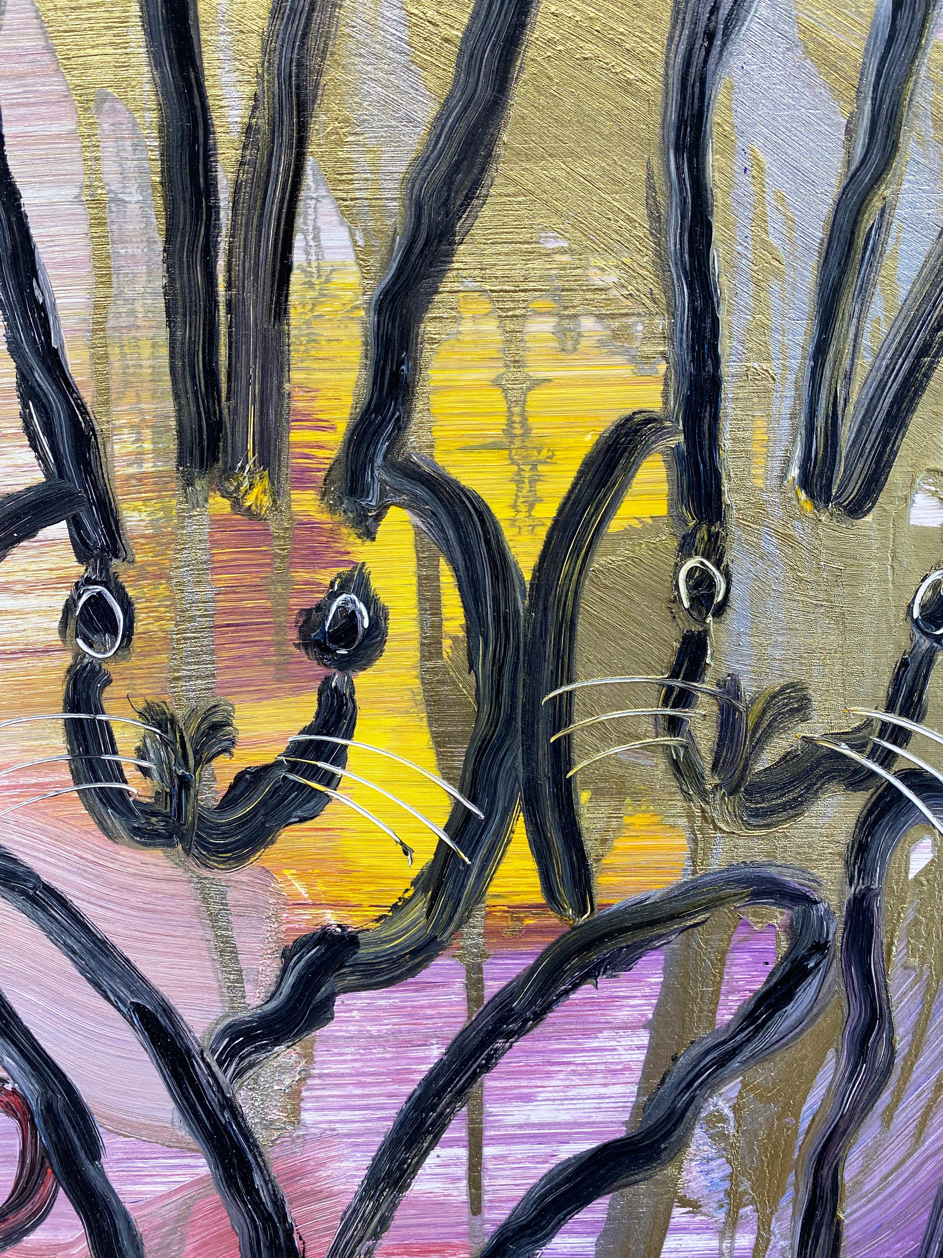 Hunt Slonem colorful bunny painting 'Chinensis Vision' 3