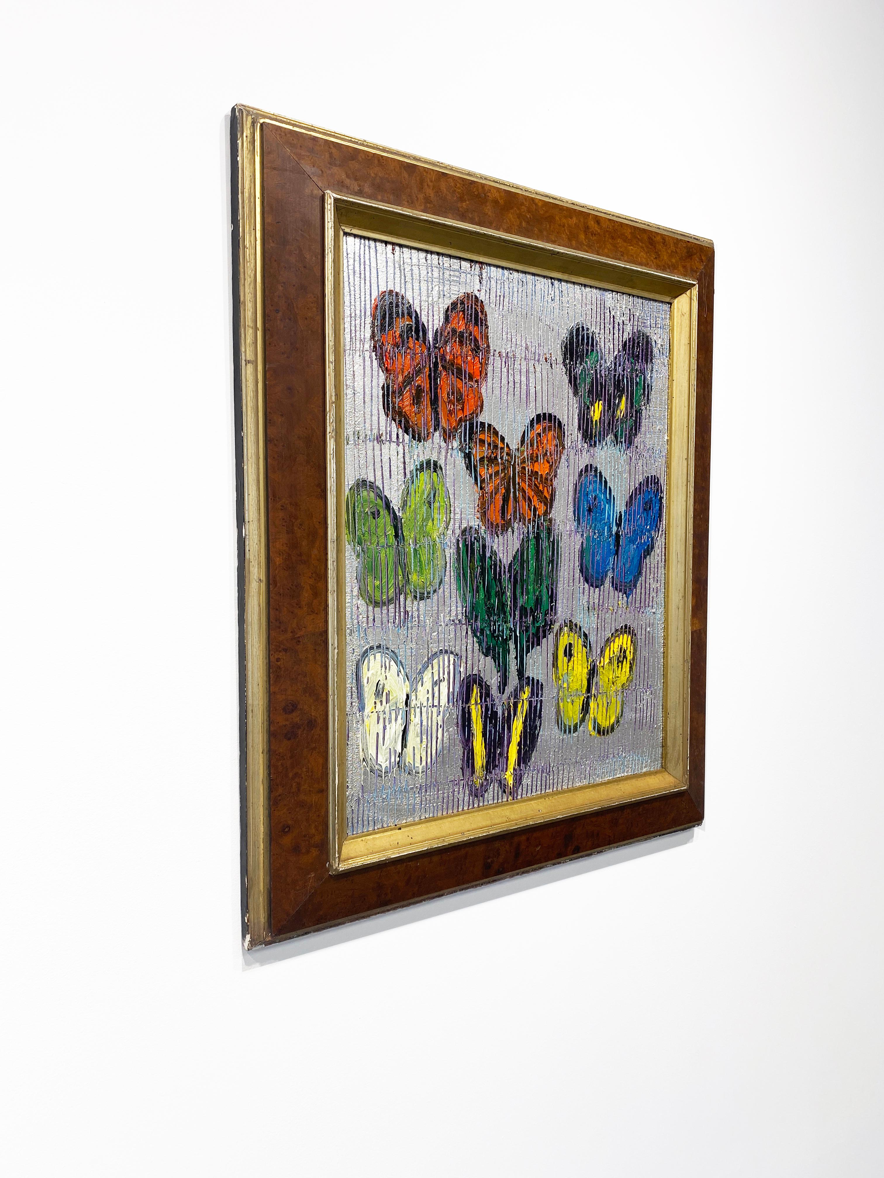 Hunt Slonem Farfalle colorate - Pittura a olio 'Morphe' in vendita 2