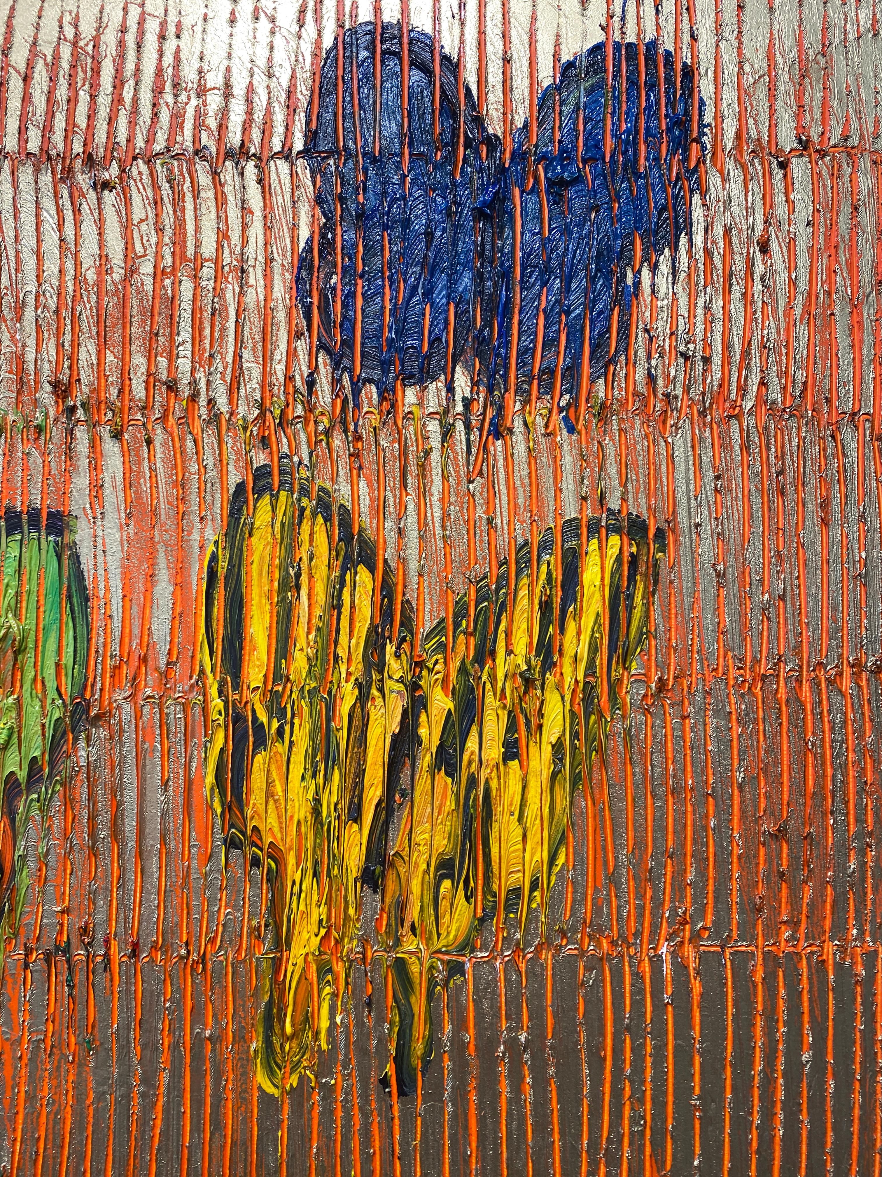 Hunt Slonem Farfalle colorate - Pittura ad olio 'Mar Rosso' in vendita 5