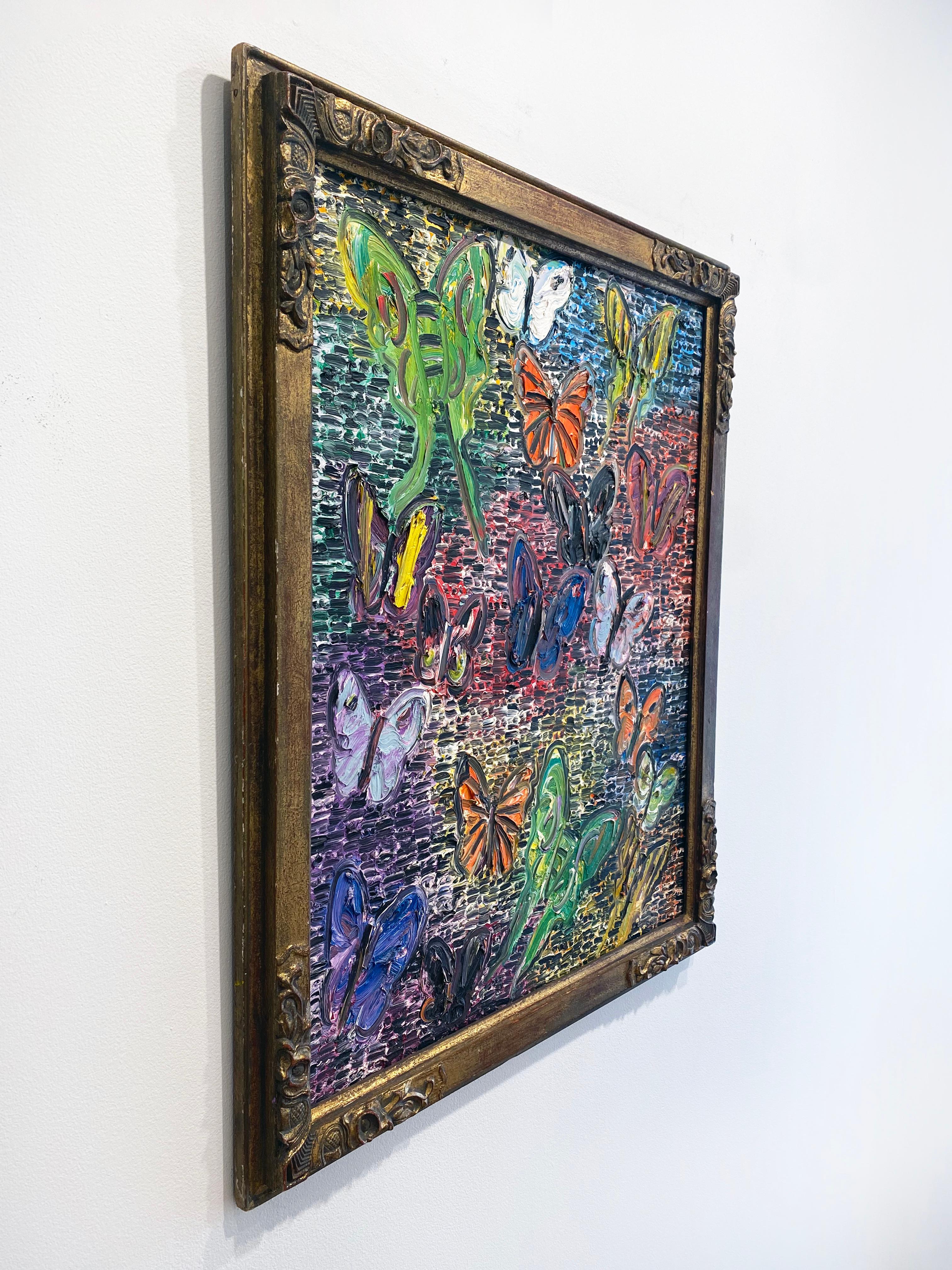 Hunt Slonem Farfalle colorate - Pittura a olio 