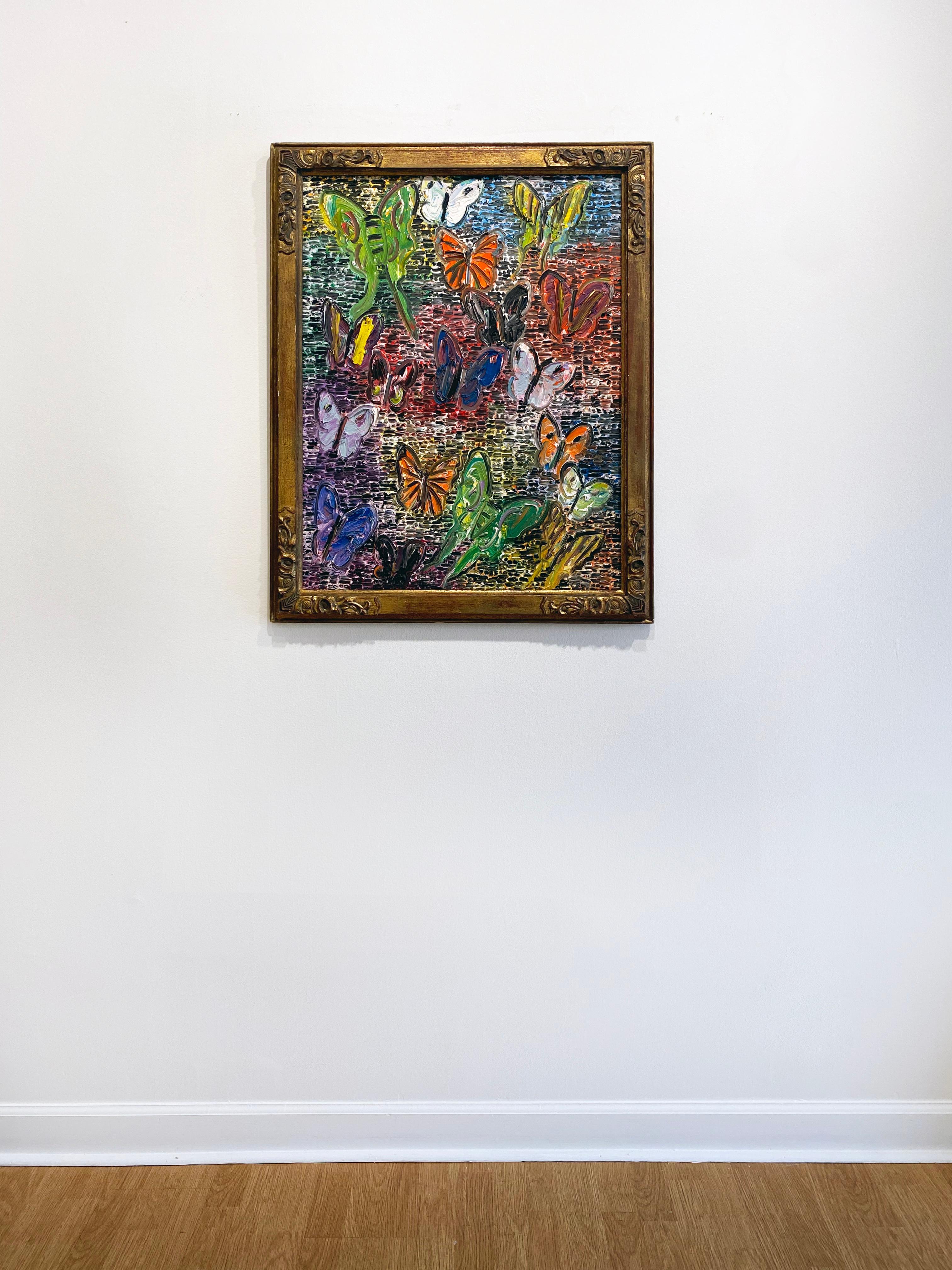 Hunt Slonem Farfalle colorate - Pittura a olio 