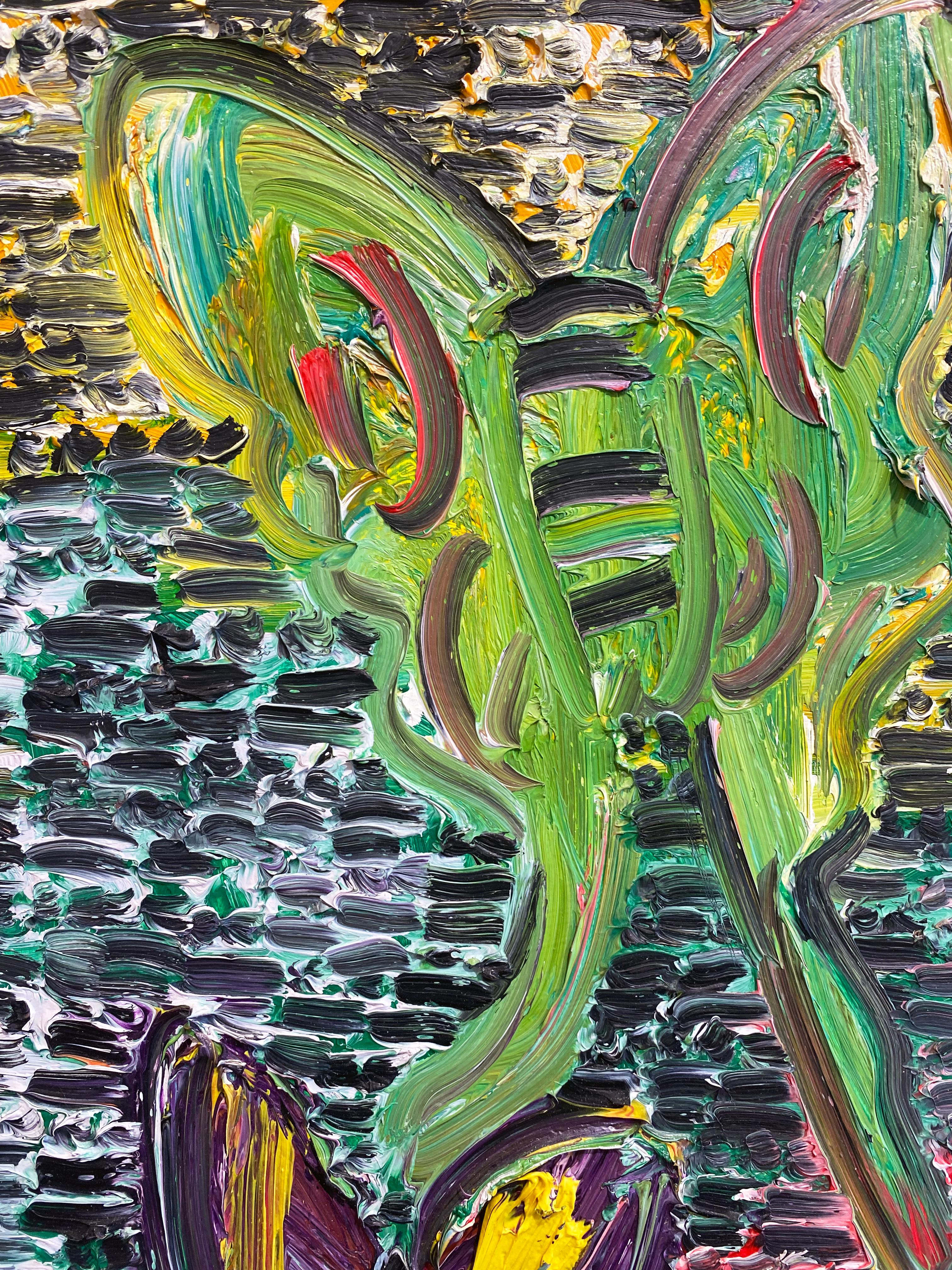 Hunt Slonem Farfalle colorate - Pittura a olio 
