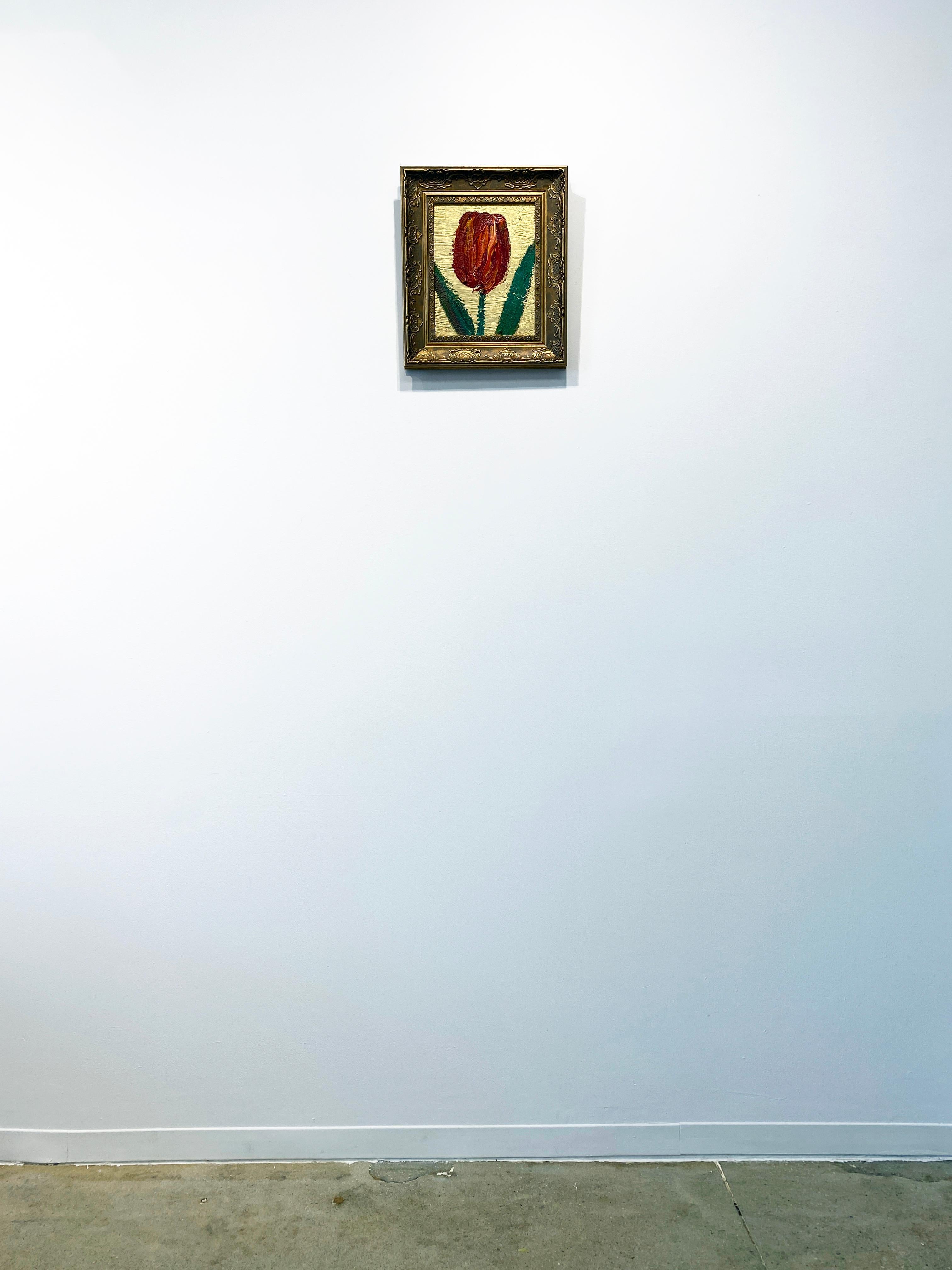 Hunt Slonem Colorful Tulip Oil Painting 'Tulip 7' For Sale 3