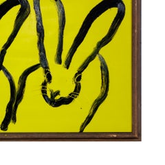 Hunt Slonem "Conga" Neoexpressionist Bunnies Framed Oil on Wood Painting