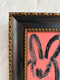 Hunt Slonem "Koralle" Schwarz und Rosa Hase