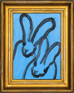 Hunt Slonem "Coppia in blu" Coniglietto doppio