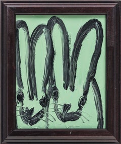 Hunt Slonem "Dick & Jane" Original bunny painting in oil
