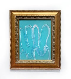 Hunt Slonem "Double Bunny Diamond Dust" Original bunny painting in oil