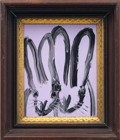 Hunt Slonem "Double Bunny (Lavender)" painting