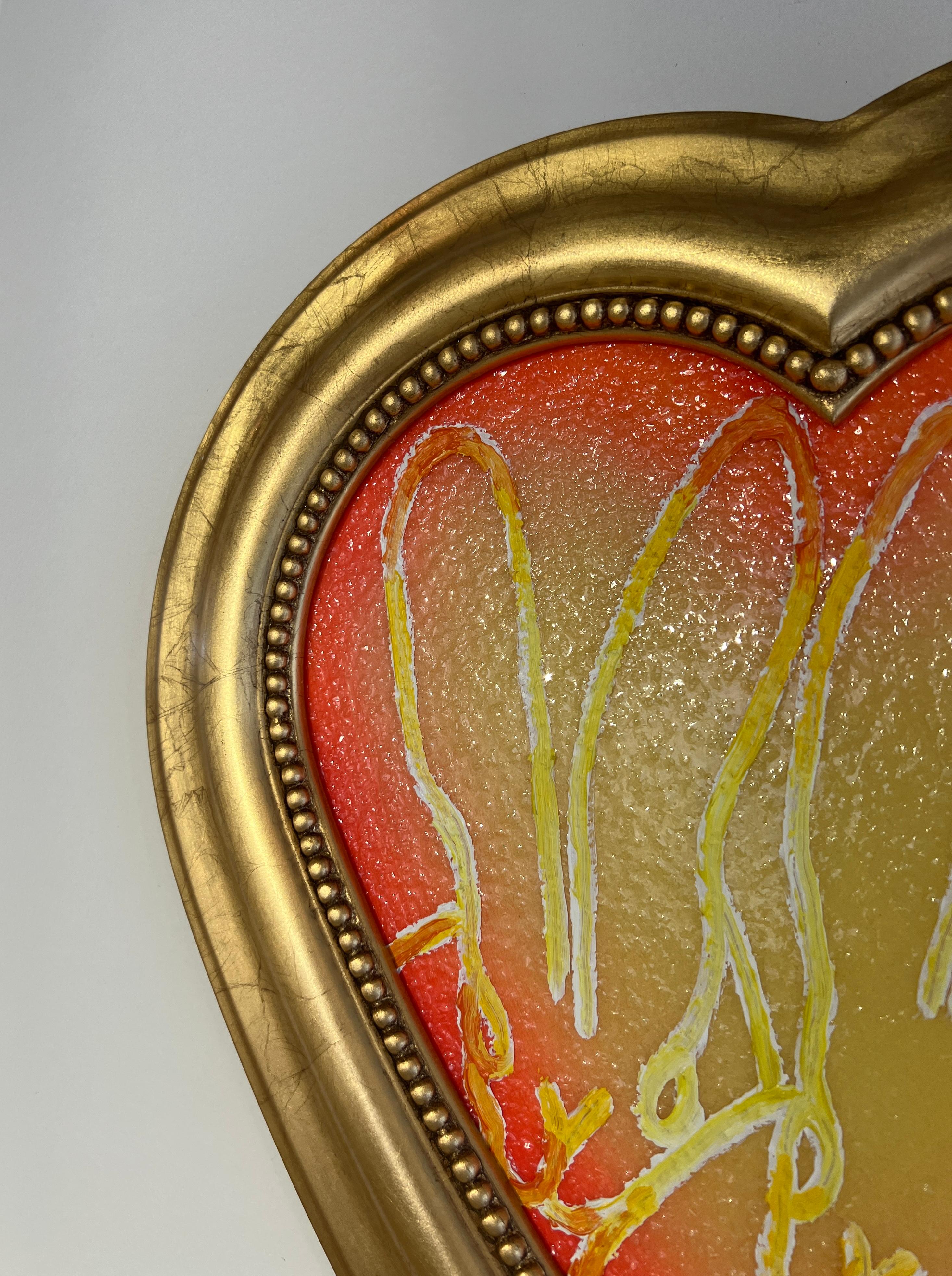 Hunt Slonem Conejito de Polvo de Diamante Corazón Naranja 