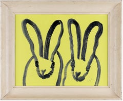 Hunt Slonem "Doubles" Original Ölgemälde von 2 Kaninchen