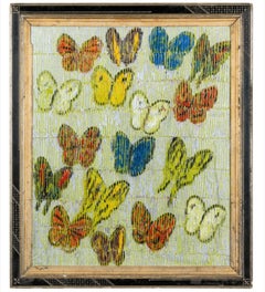Hunt Slonem, "East Lake New" 29.5x24.5 Colorful Abstract Butterfly Oil Painting